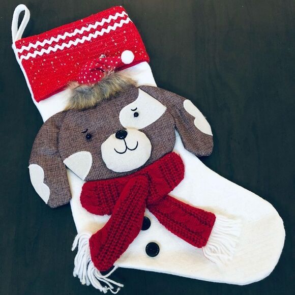 Christmas Puppy Dog 3D Pet Holiday Stocking - Picture 1 of 4